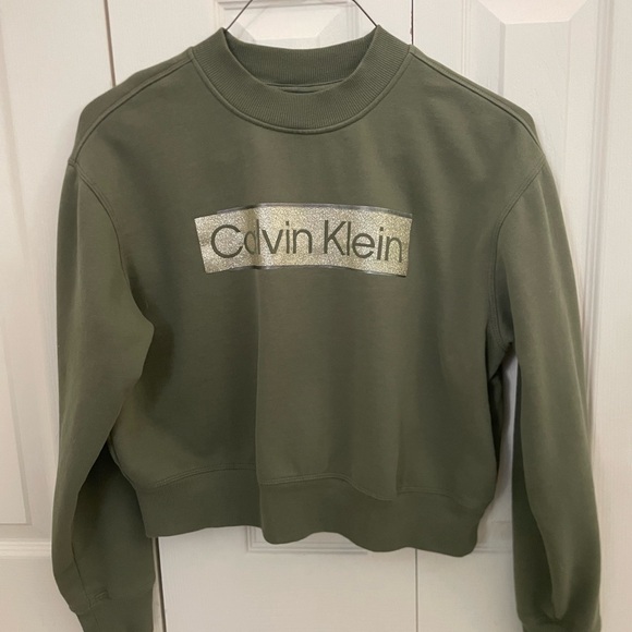 Calvin Klein Women's Sage Green Crew Neck Sweater - Picture 1 of 6